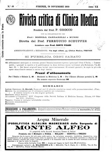 Rivista critica di clinica medica