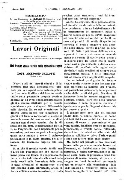 Rivista critica di clinica medica