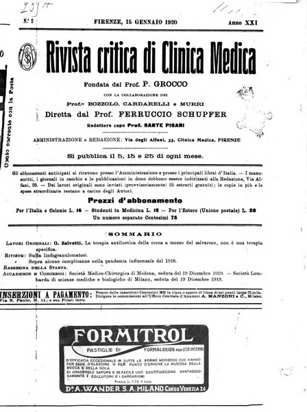 Rivista critica di clinica medica