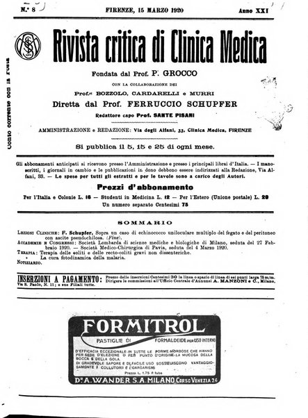 Rivista critica di clinica medica