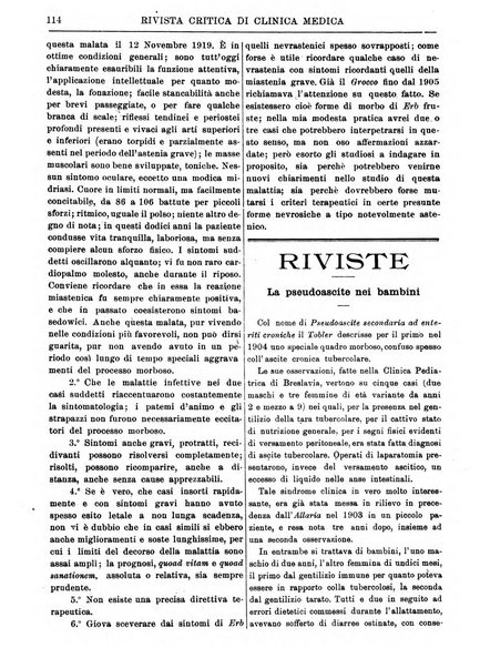 Rivista critica di clinica medica