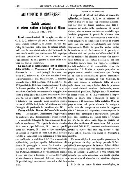 Rivista critica di clinica medica