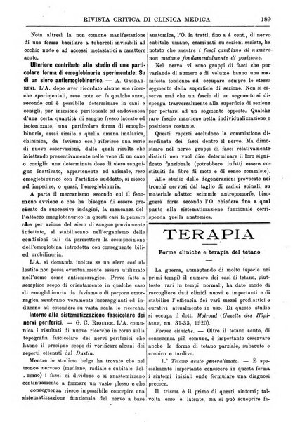 Rivista critica di clinica medica