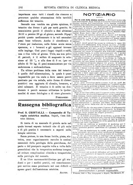 Rivista critica di clinica medica