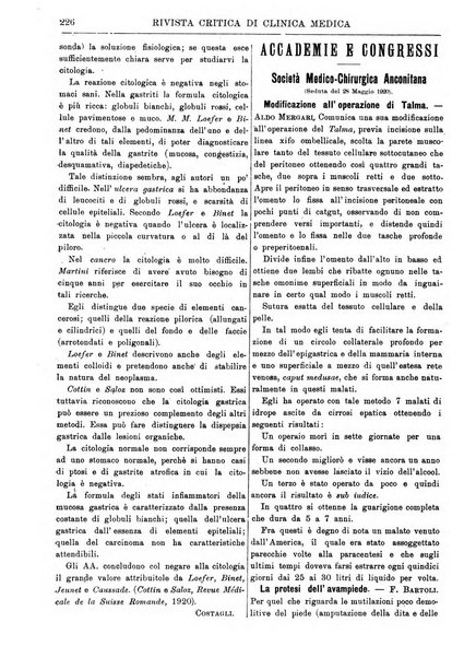 Rivista critica di clinica medica