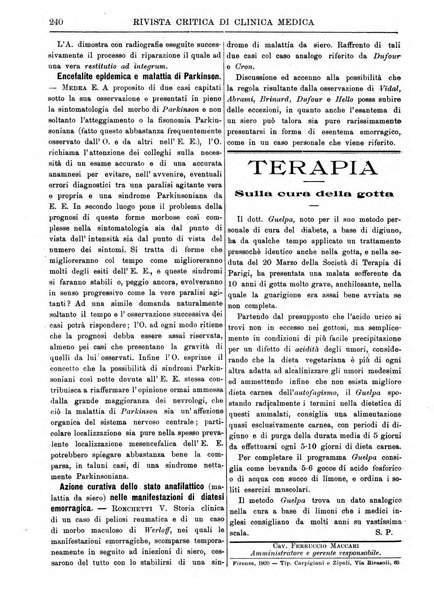 Rivista critica di clinica medica