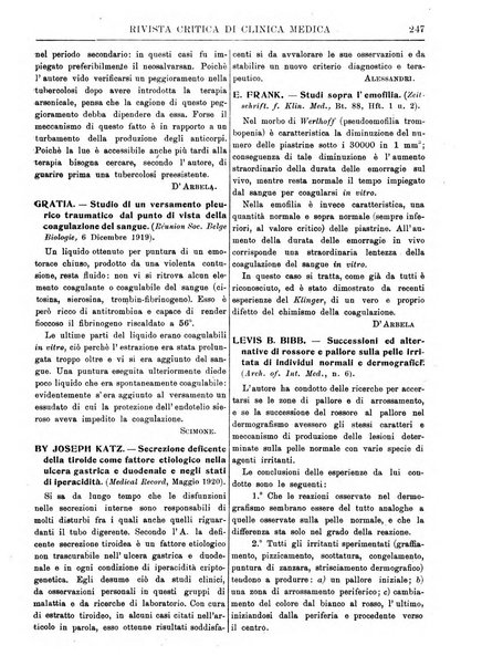 Rivista critica di clinica medica