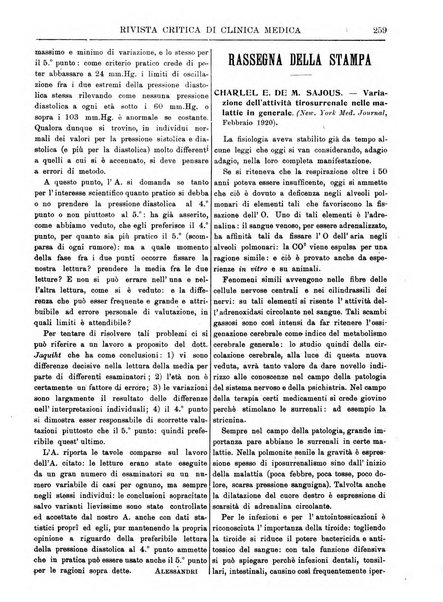 Rivista critica di clinica medica