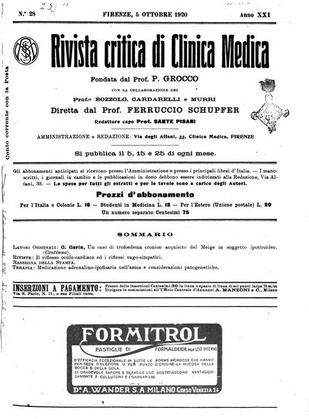 Rivista critica di clinica medica