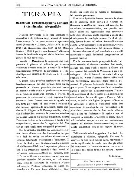 Rivista critica di clinica medica