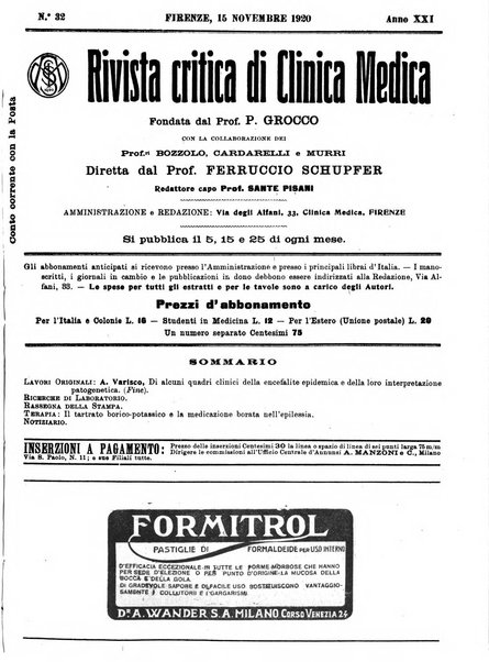 Rivista critica di clinica medica