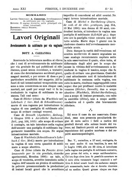 Rivista critica di clinica medica