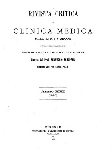 Rivista critica di clinica medica