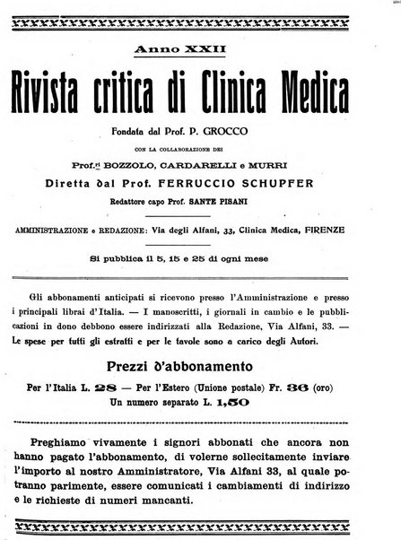 Rivista critica di clinica medica