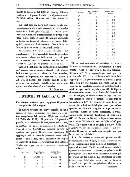 Rivista critica di clinica medica