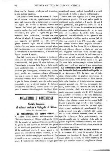 Rivista critica di clinica medica