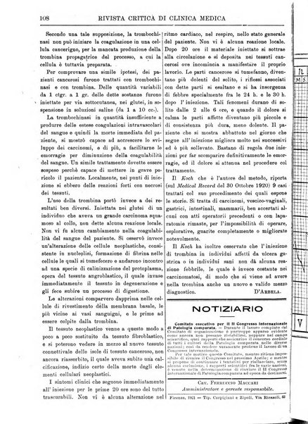 Rivista critica di clinica medica