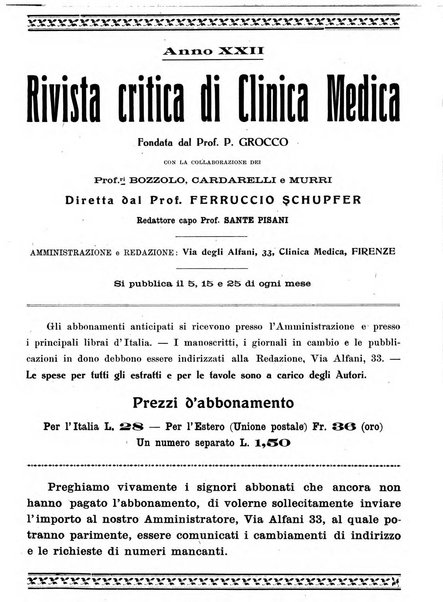 Rivista critica di clinica medica