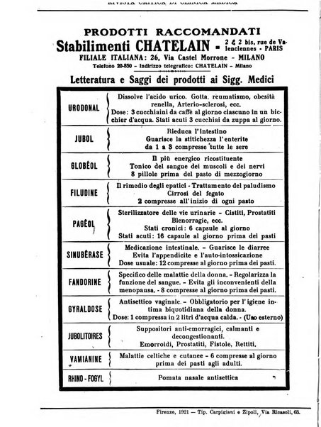 Rivista critica di clinica medica