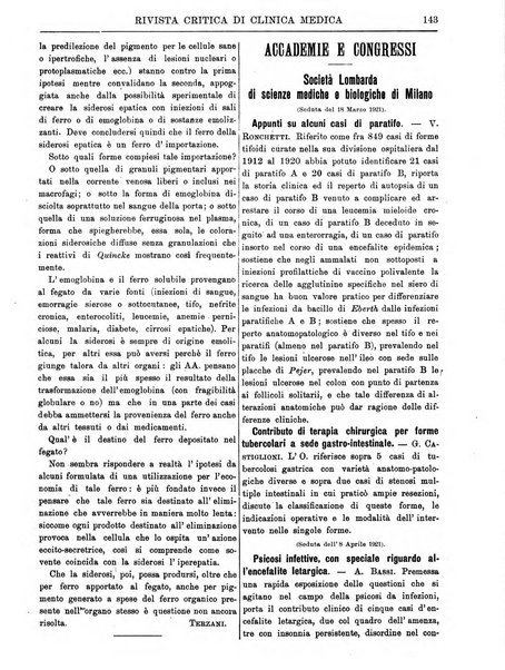 Rivista critica di clinica medica