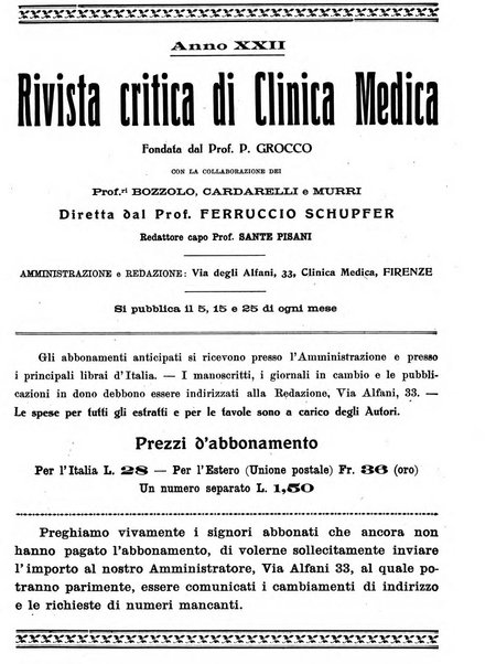 Rivista critica di clinica medica