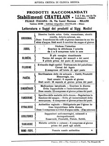 Rivista critica di clinica medica