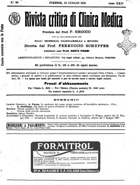 Rivista critica di clinica medica