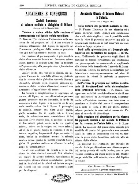 Rivista critica di clinica medica