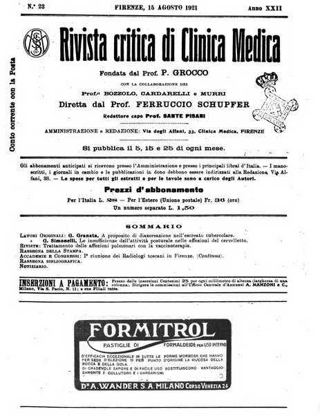 Rivista critica di clinica medica