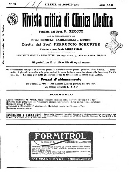 Rivista critica di clinica medica