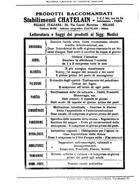 Rivista critica di clinica medica