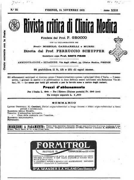 Rivista critica di clinica medica