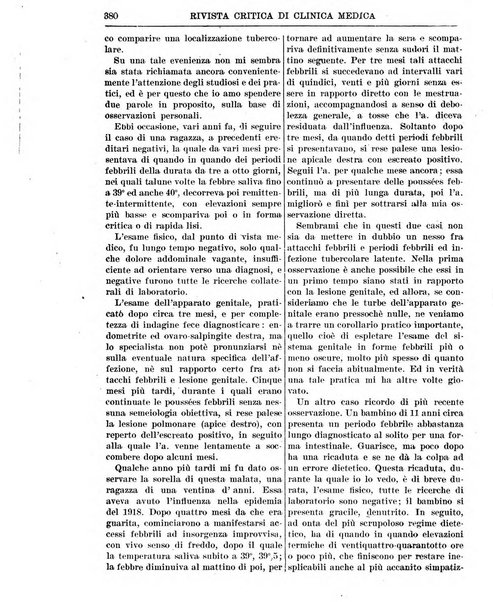 Rivista critica di clinica medica