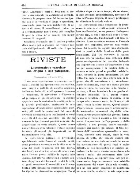 Rivista critica di clinica medica