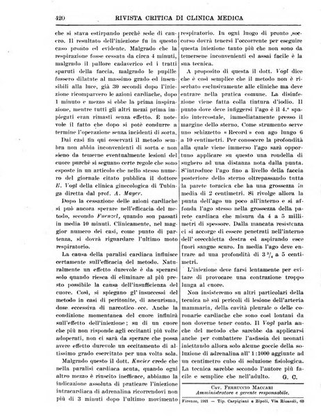 Rivista critica di clinica medica