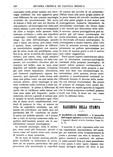 Rivista critica di clinica medica