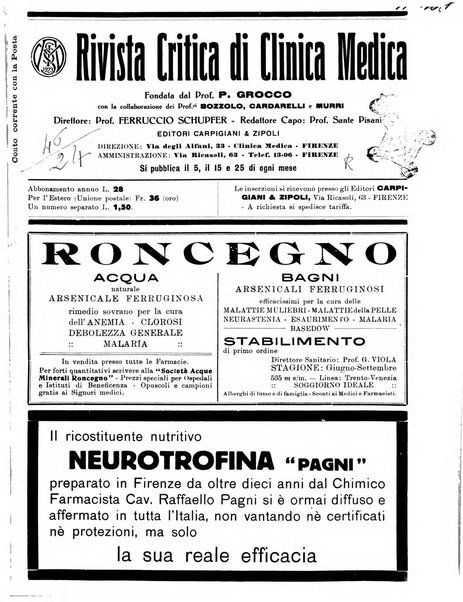 Rivista critica di clinica medica