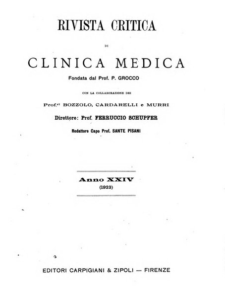 Rivista critica di clinica medica