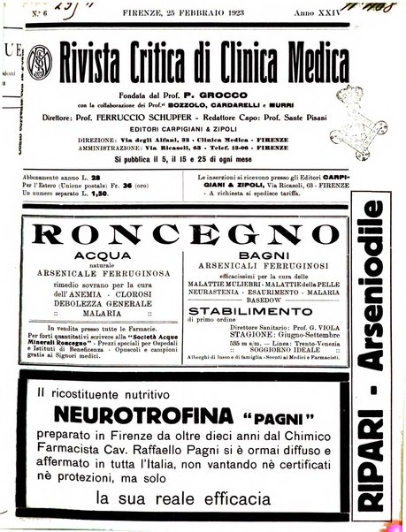 Rivista critica di clinica medica