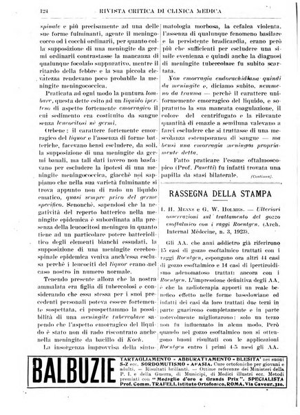 Rivista critica di clinica medica