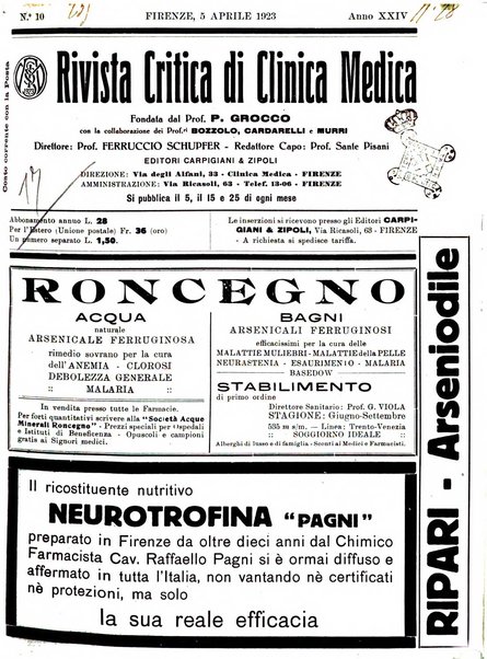 Rivista critica di clinica medica