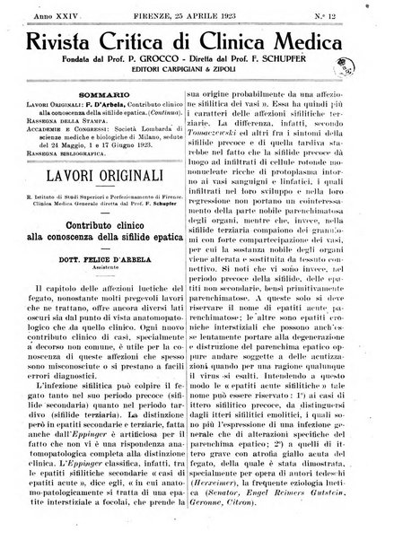 Rivista critica di clinica medica