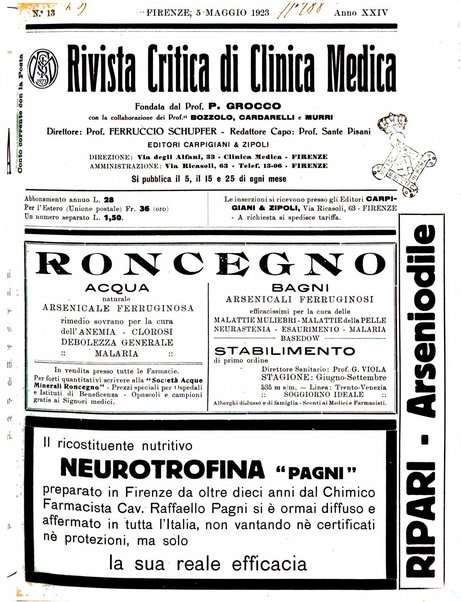 Rivista critica di clinica medica