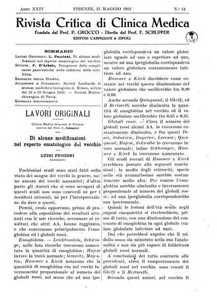 Rivista critica di clinica medica