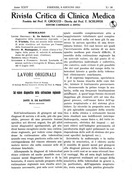 Rivista critica di clinica medica