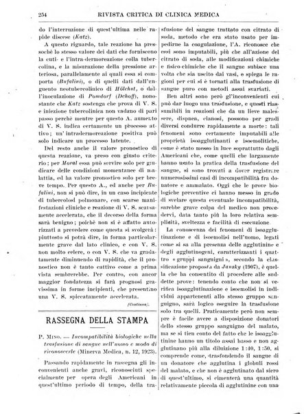 Rivista critica di clinica medica