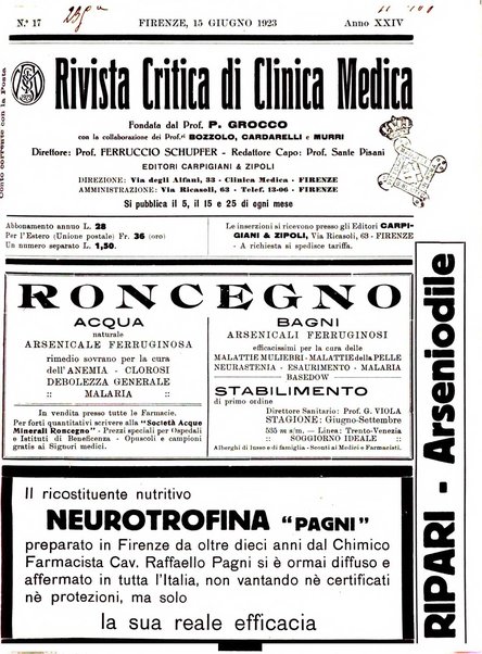 Rivista critica di clinica medica