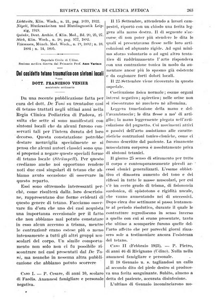 Rivista critica di clinica medica