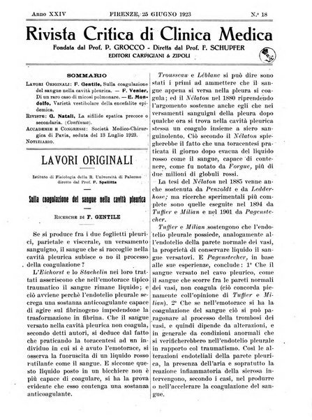 Rivista critica di clinica medica