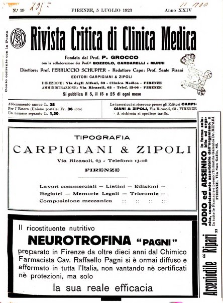 Rivista critica di clinica medica